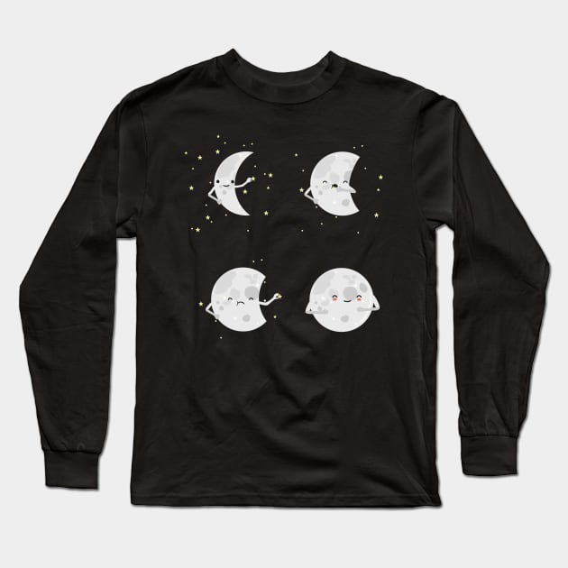 Full Moon Long Sleeve T-Shirt by wawawiwa